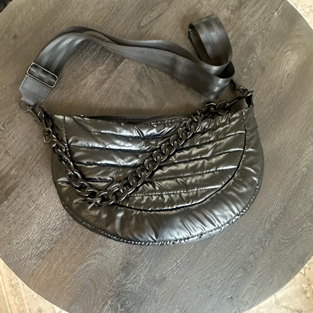 Black Quilted Chain Shoulder Bag